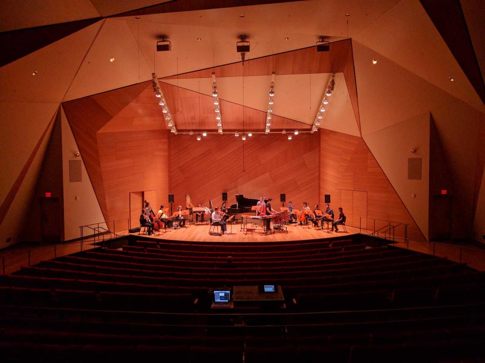 Concert hall electronics setup